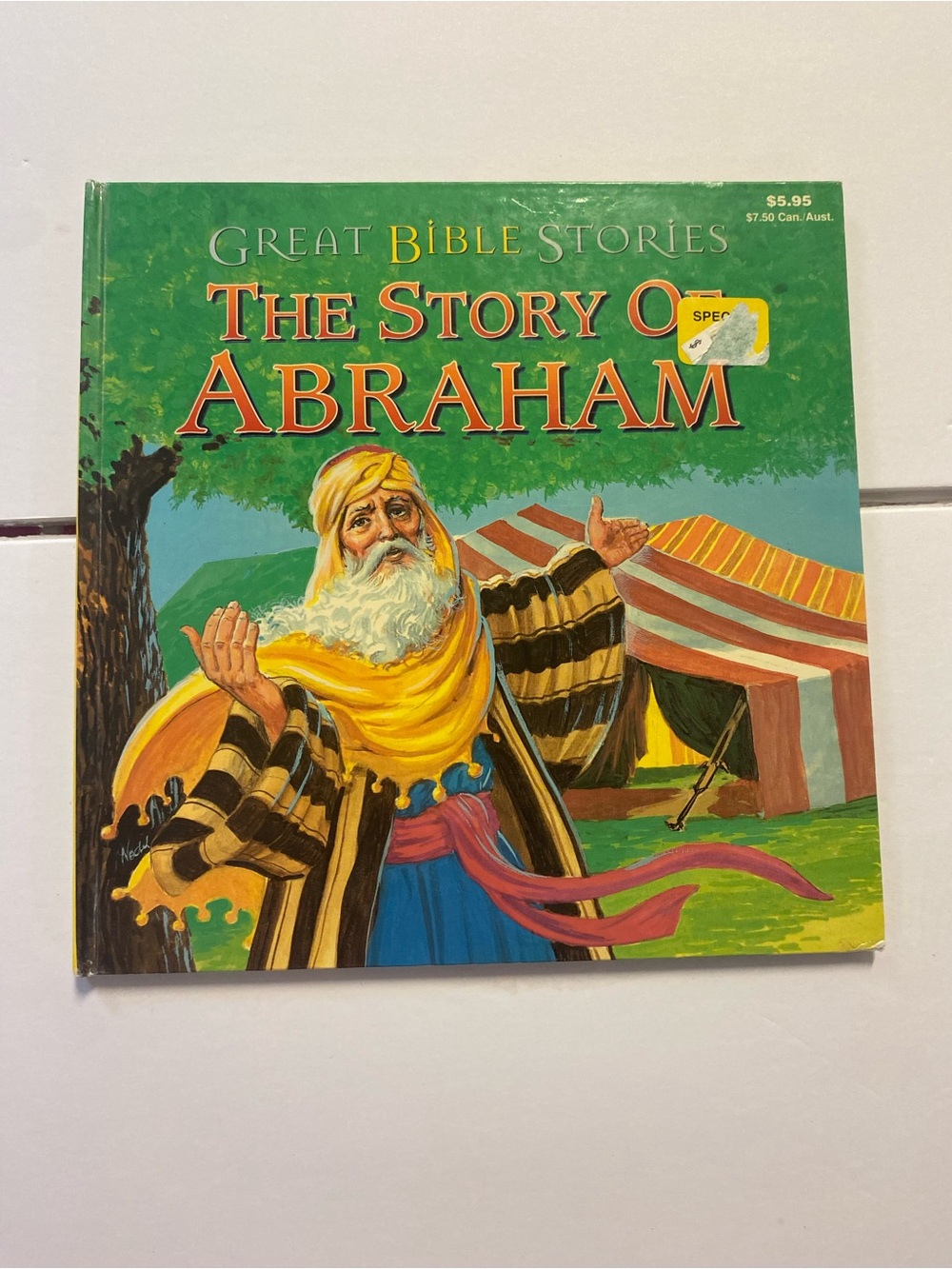 : The Story of Abraham - Green and Yellow Kids Art Print